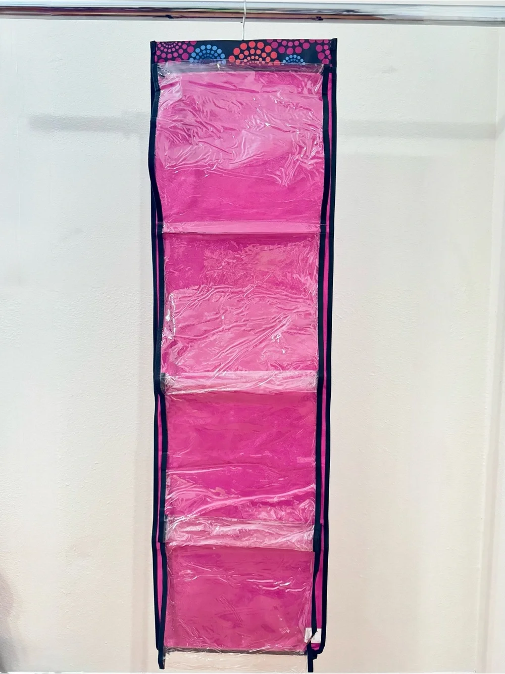 3 Pcs Pink Clear Hanging 8-16 Shoes Purse Towel Scarfs Accessory Closet Organize